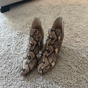 Steve Madden Snakeskin Pattern Ankle Booties